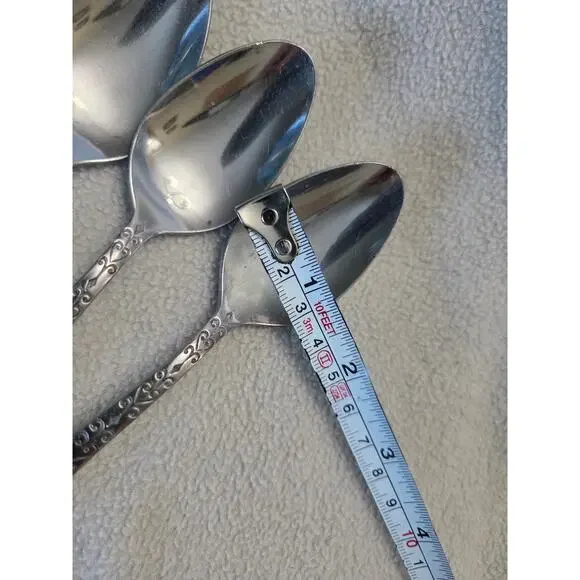 Lot 2 Vintage Interpur Stainless Japan Teaspoon Silverware Flatware Black Swirl - Picture 5 of 6